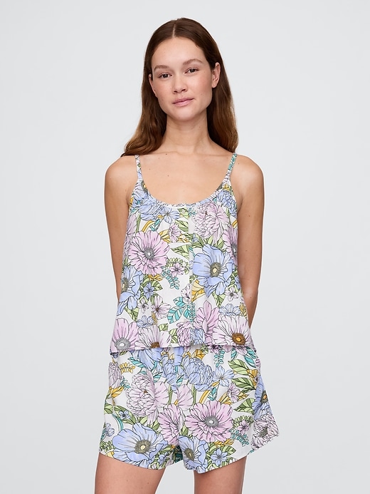 Image number 1 showing, Linen-Blend Swing Cami