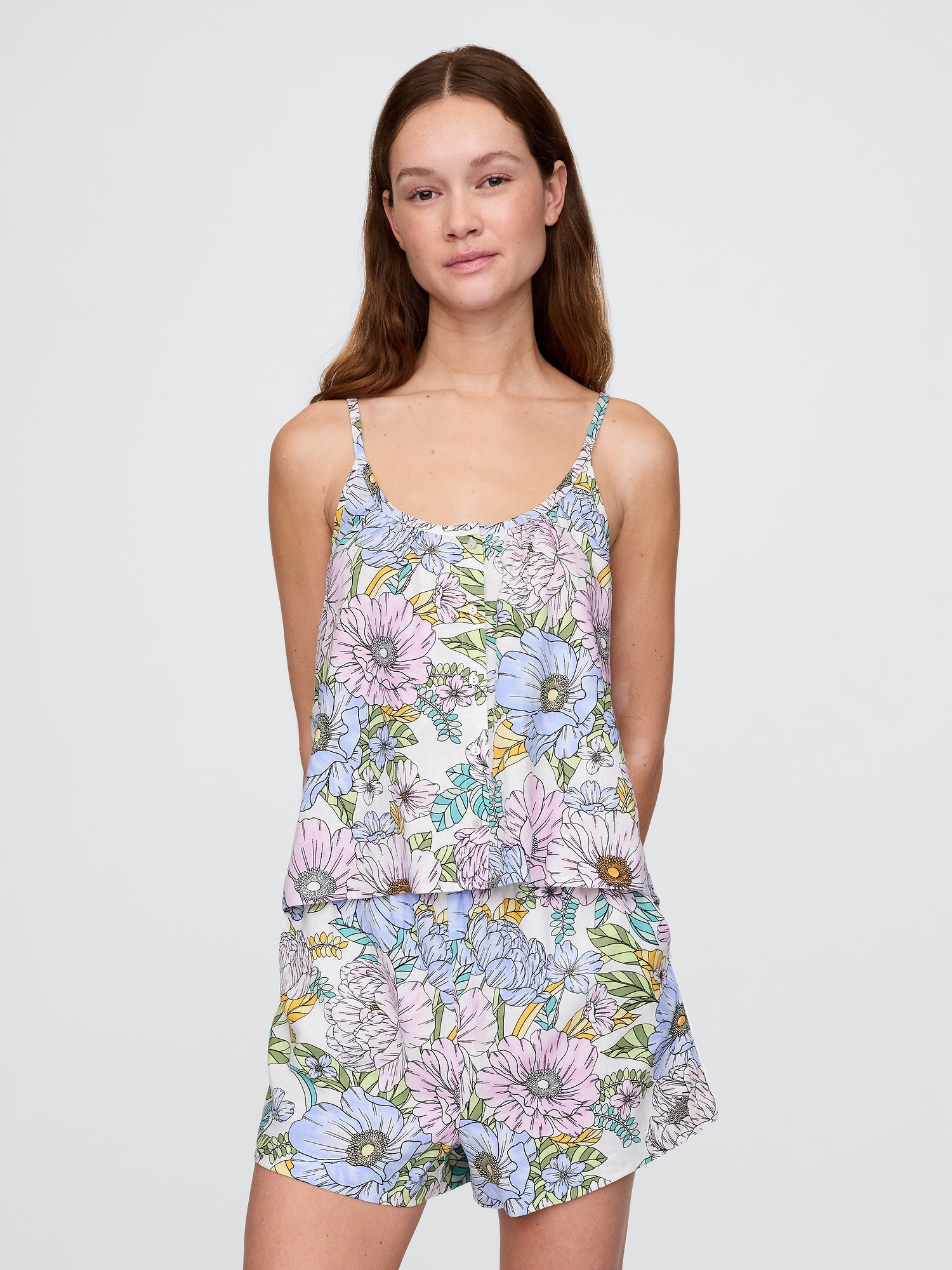 Linen-Blend Swing Cami