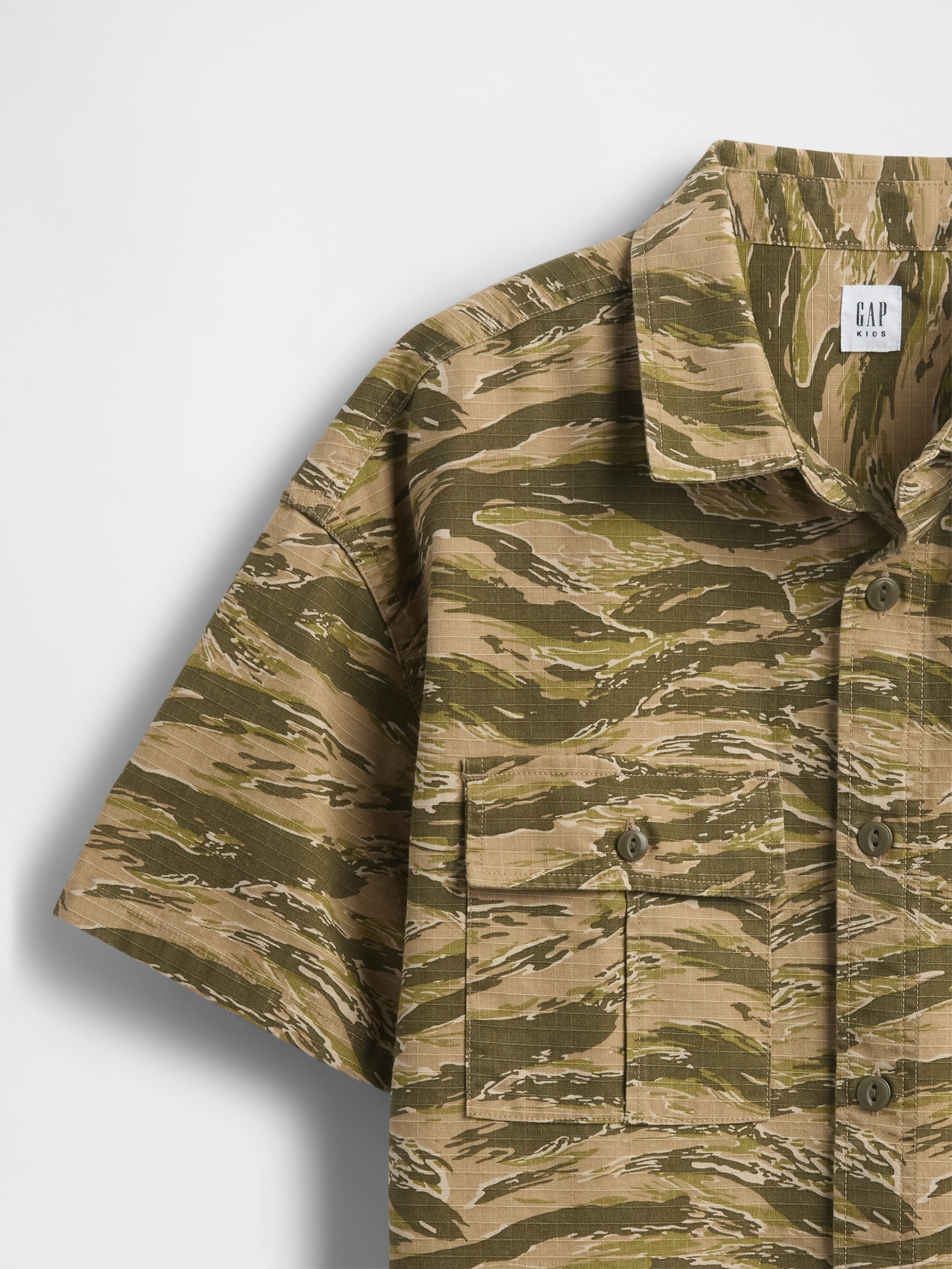 Детские рубашки Gap Kids Ripstop Utility Shirt — фото 5