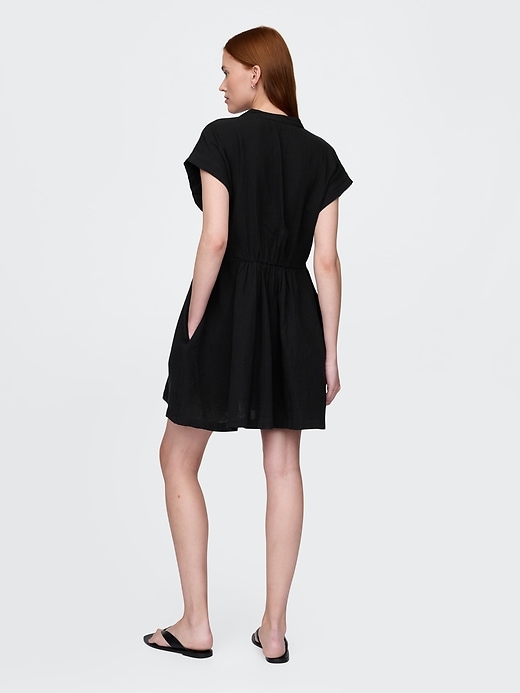 Image number 2 showing, Crinkle Gauze Mini Shirtdress