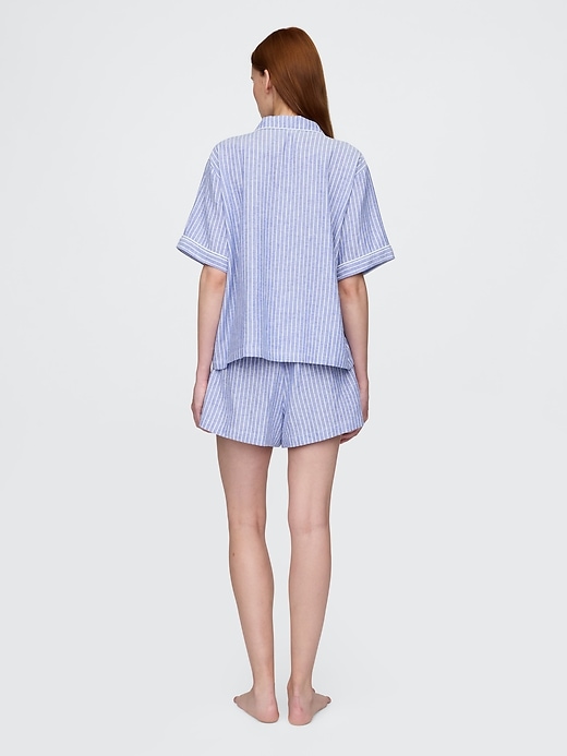 Image number 2 showing, Linen-Blend PJ Shorts