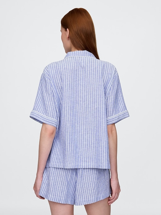 Image number 3 showing, Linen-Blend PJ Shirt