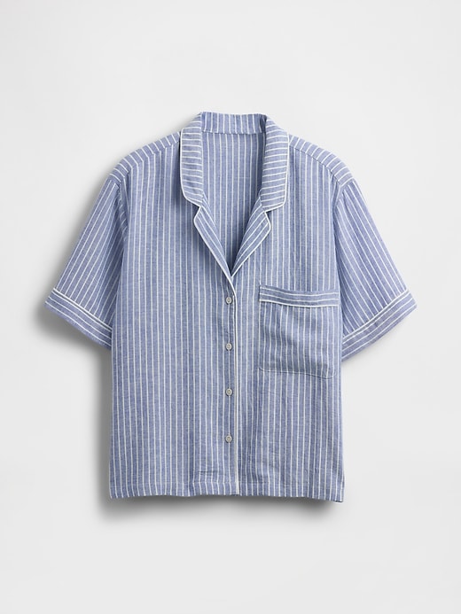 Image number 4 showing, Linen-Blend PJ Shirt