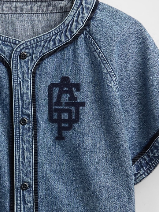 Image number 5 showing, Kids Denim Logo Baseball Jersey