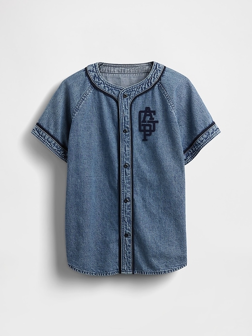 Image number 2 showing, Kids Denim Logo Baseball Jersey
