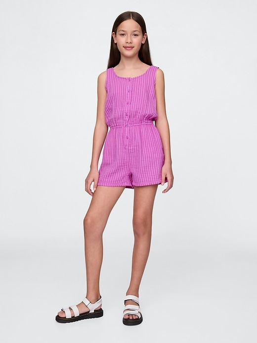 Image number 1 showing, Kids Crinkle Gauze Romper