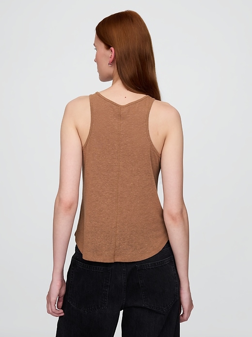 Image number 3 showing, Linen-Blend Racerback Tank Top