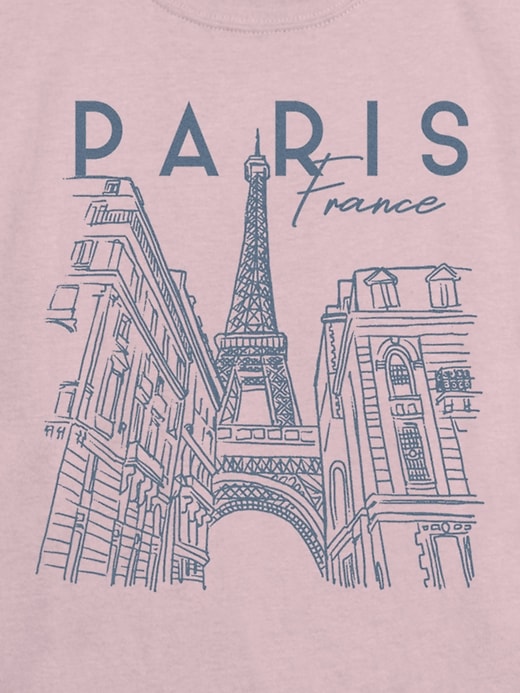 Image number 3 showing, Kids Paris Line Art Graphic T-Shirt
