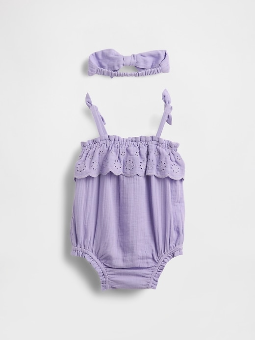 Image number 2 showing, Baby Eyelet Bubble Shorty Set