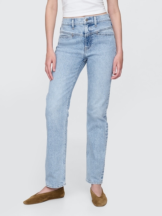 Image number 2 showing, High Rise Western '90s Straight Jeans