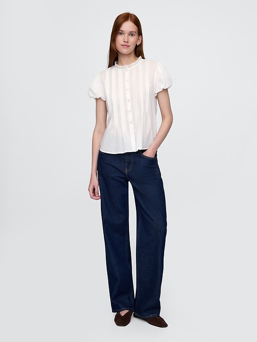 Image number 3 showing, Bubble-Sleeve Pintuck Top