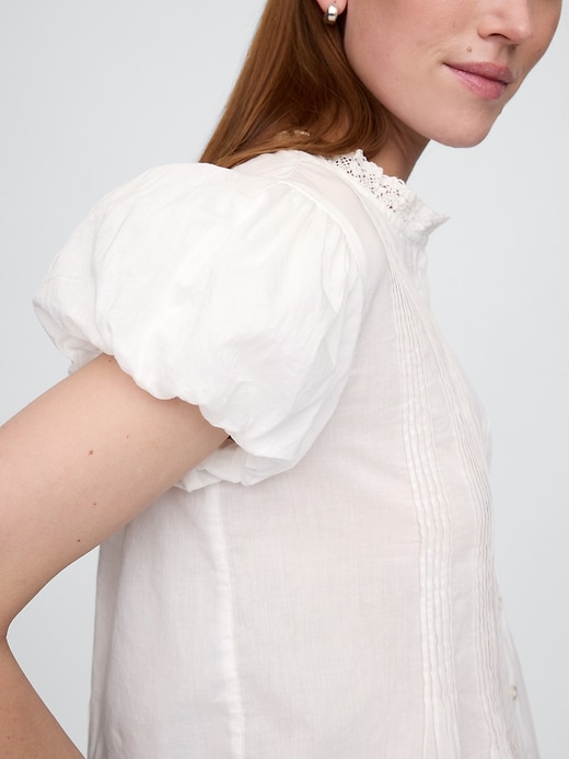 Image number 4 showing, Bubble-Sleeve Pintuck Top