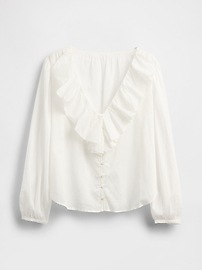 Ruffle V-Neck Shirt