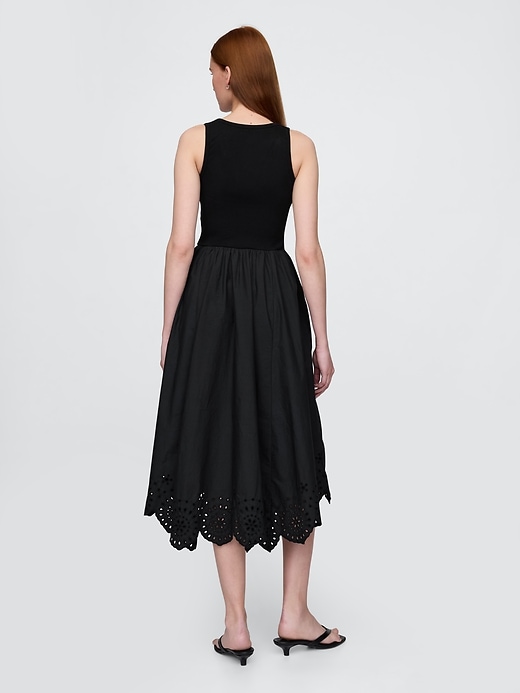 Image number 2 showing, Mixed Media Handkerchief Hem Midi Dress