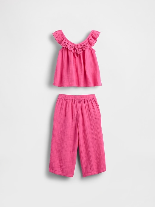 Image number 3 showing, Baby & Toddler Gauze Eyelet Ruffle Outfit Set
