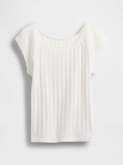 Image number 2 showing, Kids Lace-Trim Pointelle T-Shirt