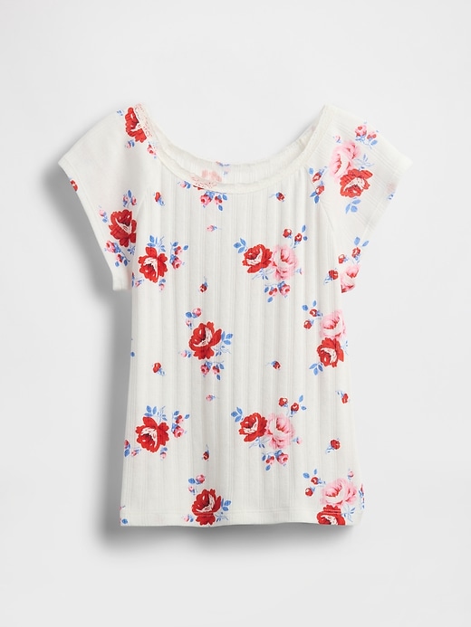 Image number 2 showing, Kids Lace-Trim Pointelle T-Shirt