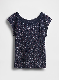 Kids Lace-Trim Pointelle T-Shirt