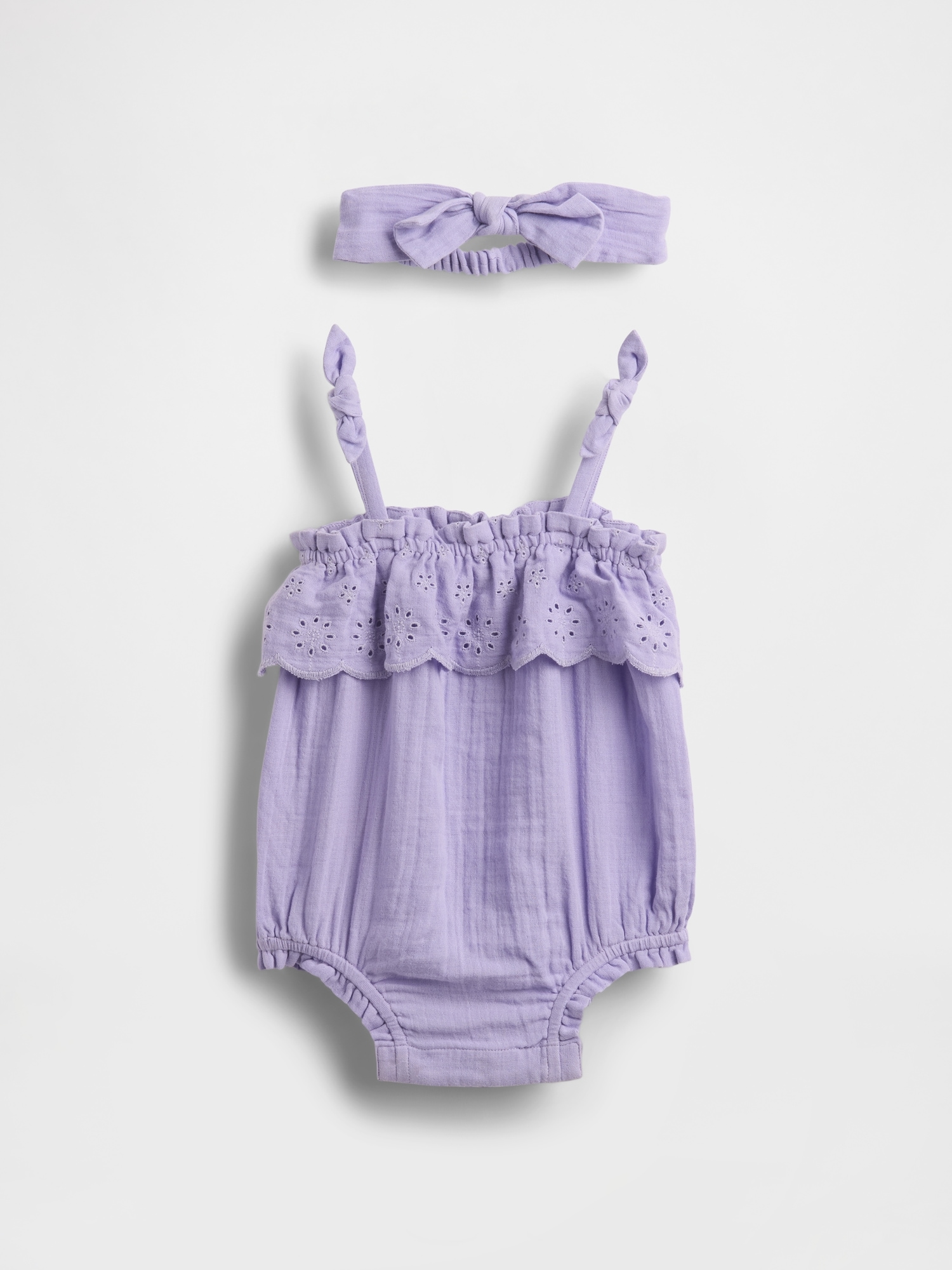 Baby Eyelet Bubble Shorty Set