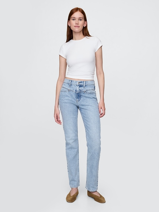 Image number 1 showing, High Rise Western '90s Straight Jeans