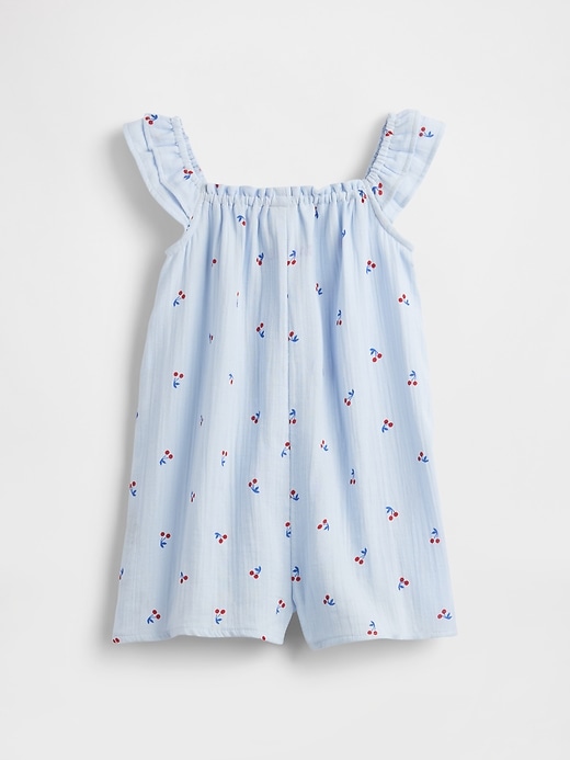 Image number 3 showing, Baby & Toddler Crinkle Gauze Flutter-Sleeve Romper