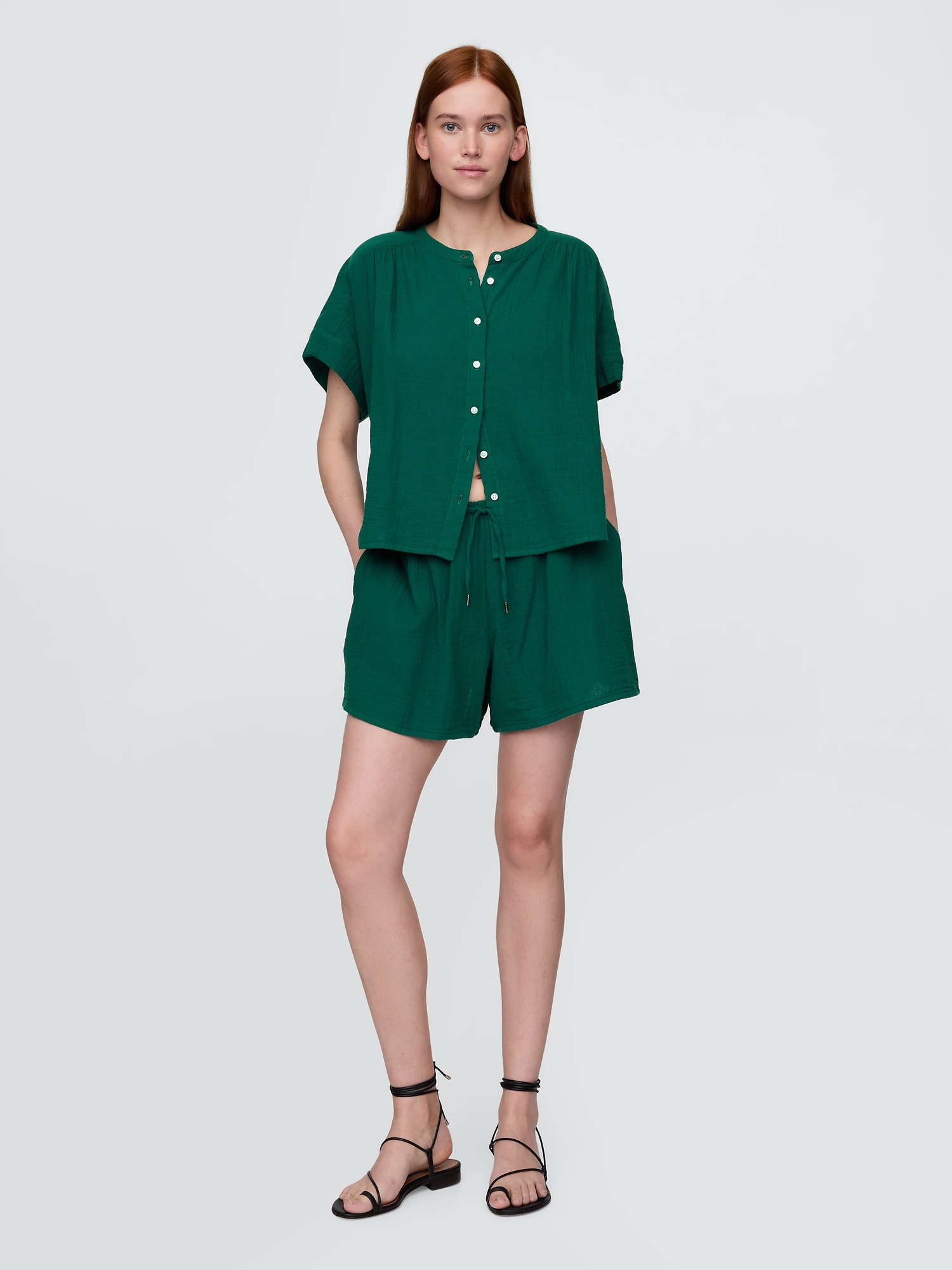 Crinkle Gauze Easy Shorts