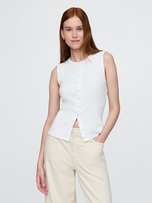 Image number 1 showing, Modern Rib Cardigan Vest