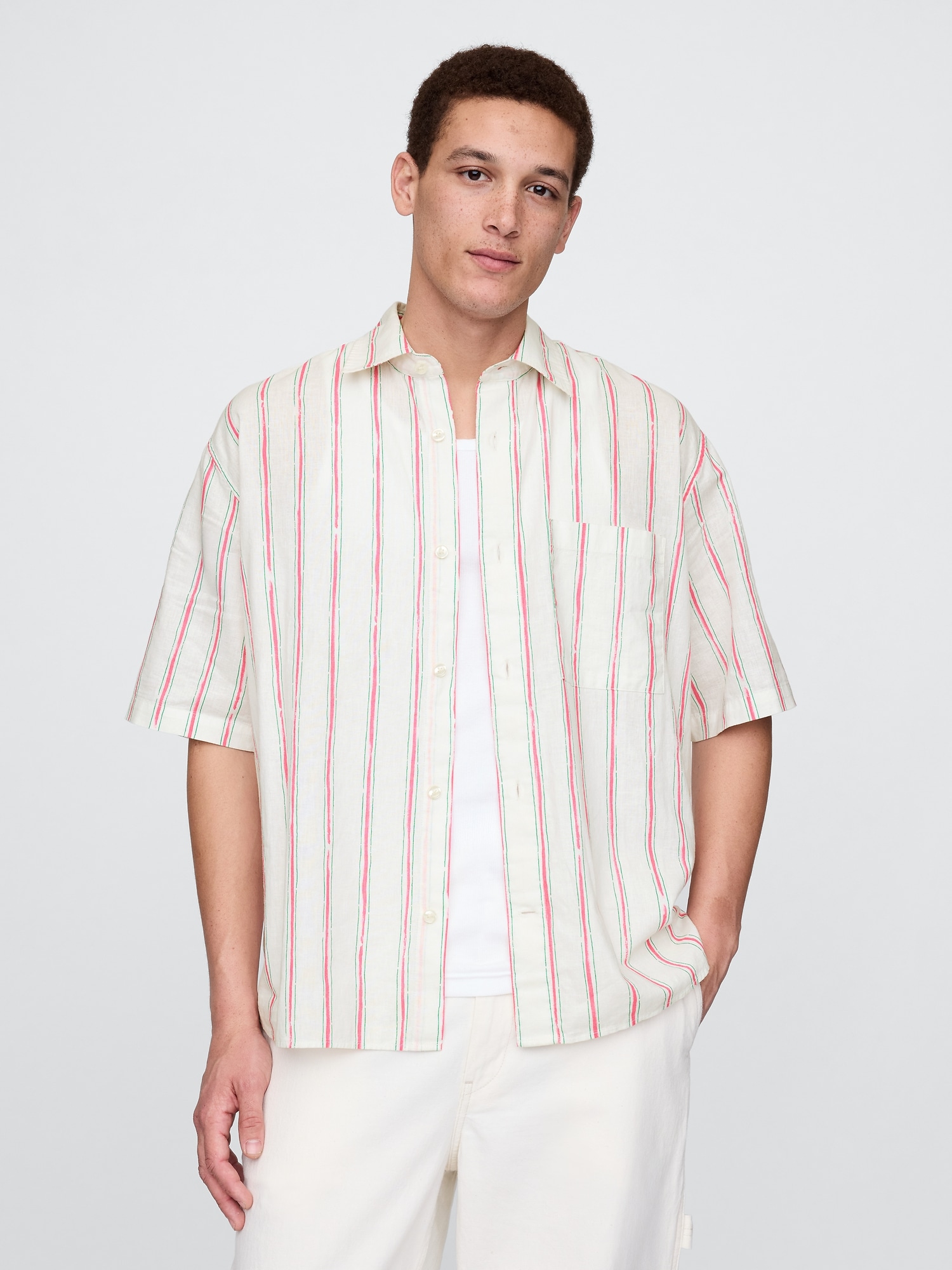 Linen-Cotton Shirt - White