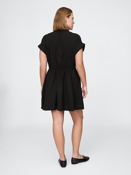 Image number 6 showing, Crinkle Gauze Mini Shirtdress