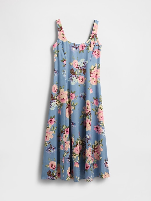 Image number 4 showing, Linen-Blend Square-Neck Maxi Dress