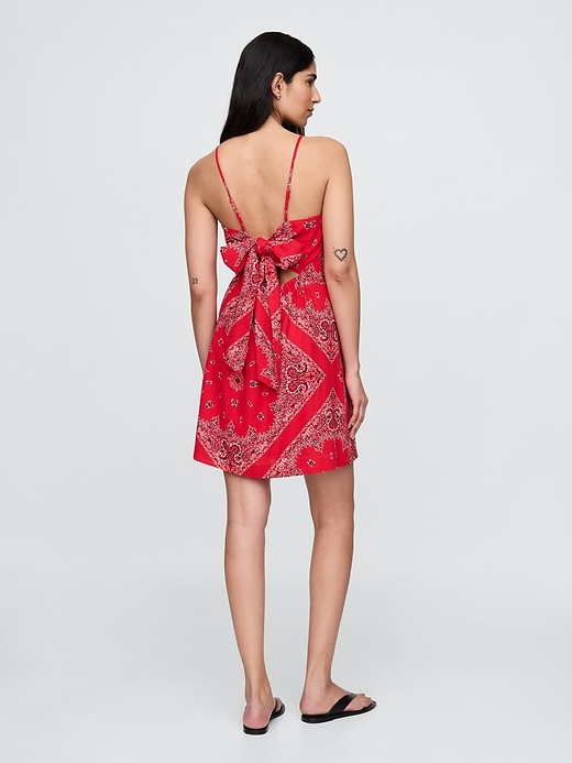 Image number 2 showing, Linen-Blend Tie-Back Mini Dress