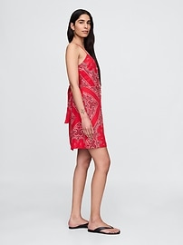 Linen-Blend Tie-Back Mini Dress