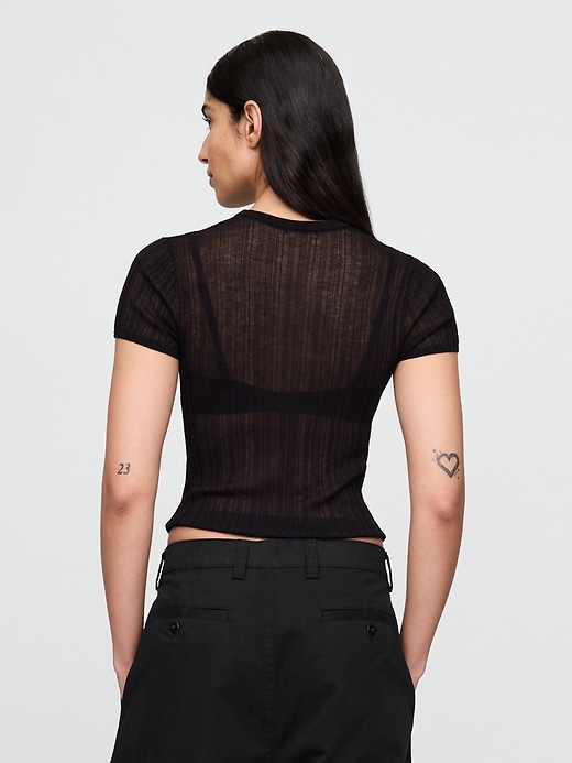 Image number 3 showing, Sheer Rib Sweater T-Shirt