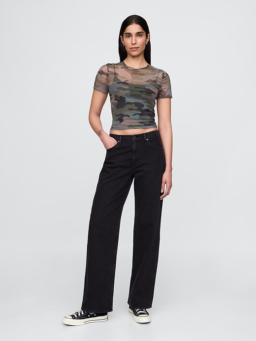Image number 2 showing, Mesh Cropped T-Shirt