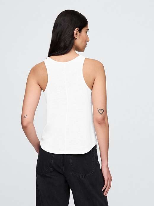 Image number 3 showing, Linen-Blend Racerback Tank Top