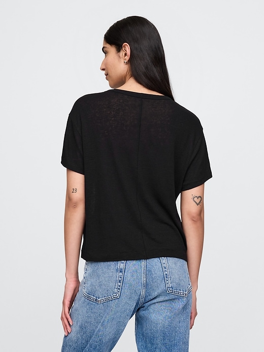 Image number 3 showing, Linen-Blend T-Shirt