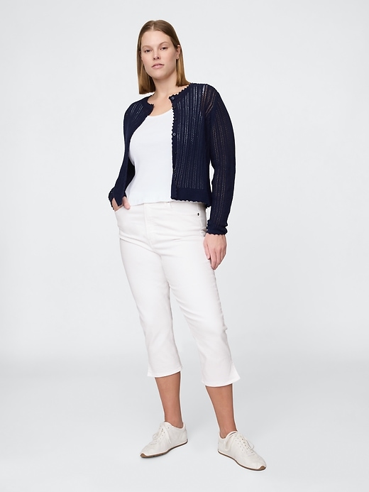 Image number 6 showing, High Rise Capri Jeans