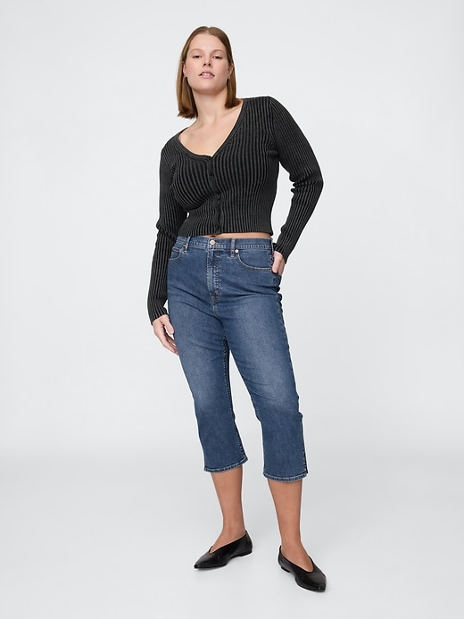 Image number 6 showing, High Rise Capri Jeans
