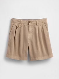 6" Mid Rise Twill Pleated Trouser Shorts