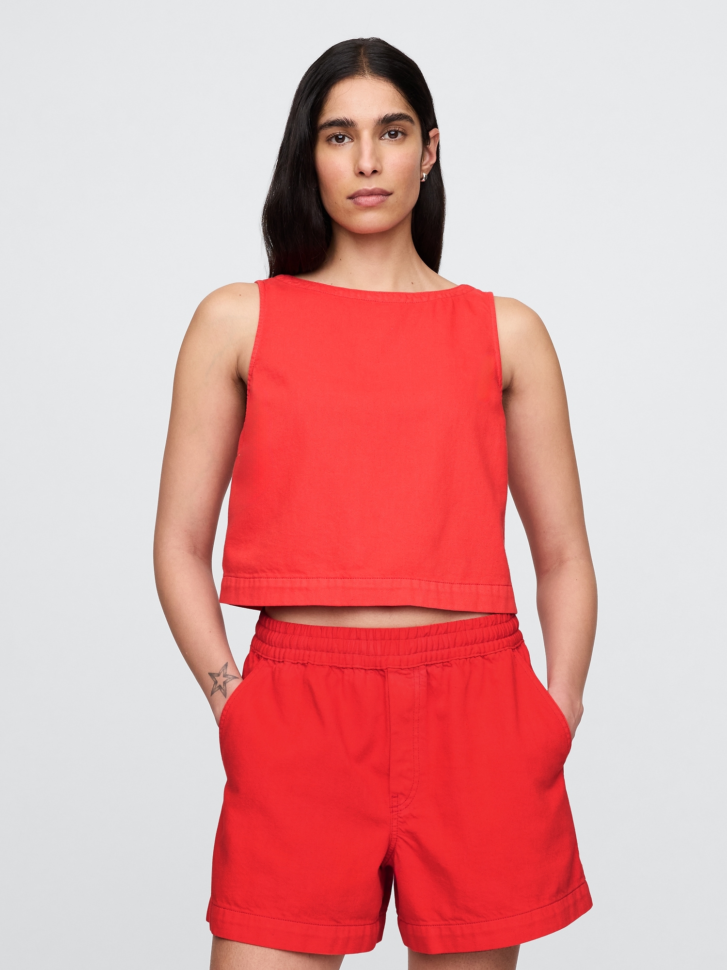 UltraSoft Denim Shell Tank Top