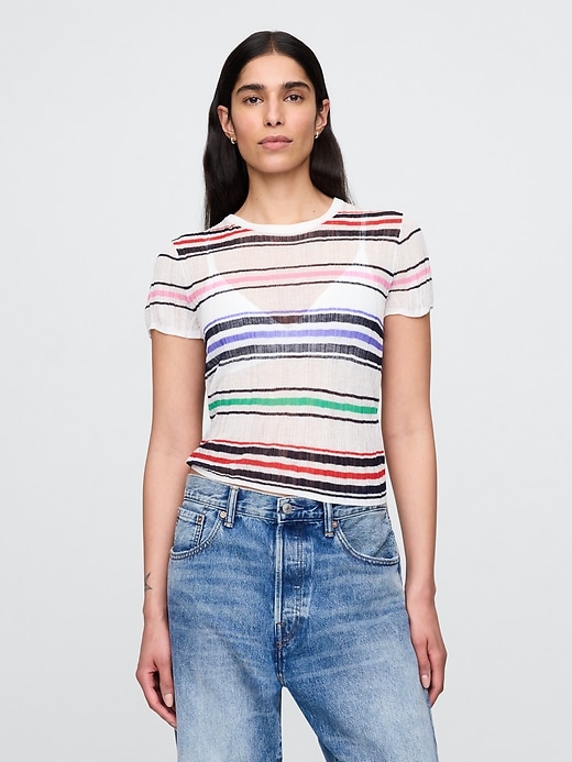 Image number 1 showing, Sheer Rib T-Shirt