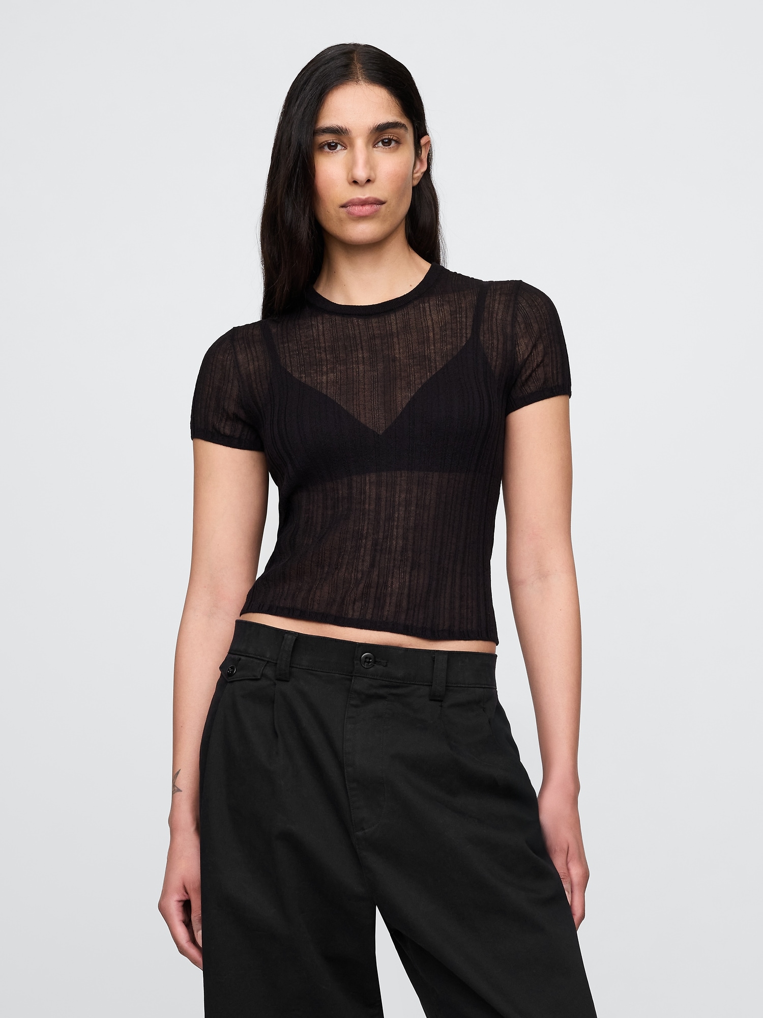 Sheer Rib T-Shirt