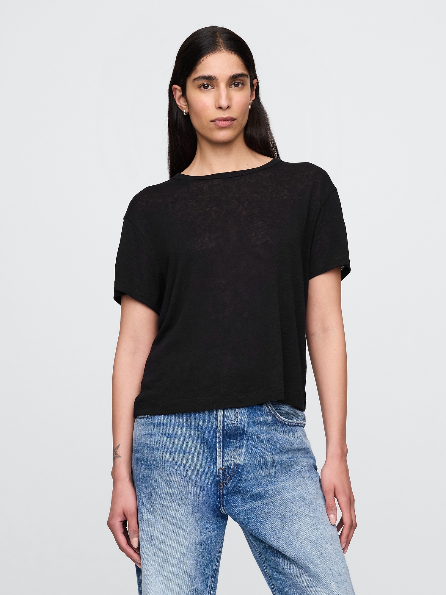 Linen-Blend T-Shirt