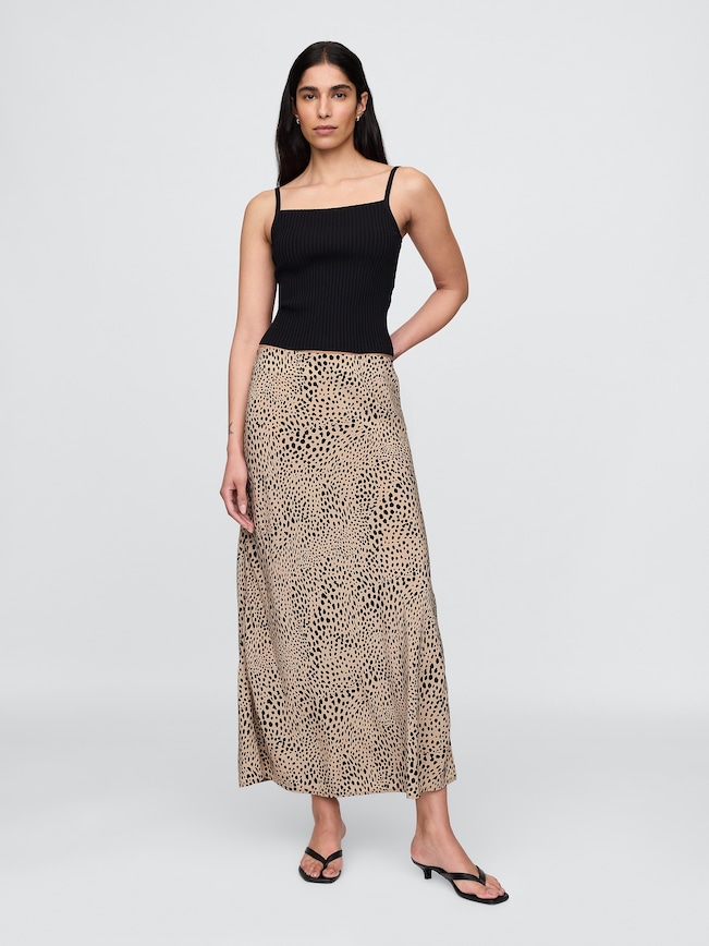 Crepe Maxi Slip Skirt