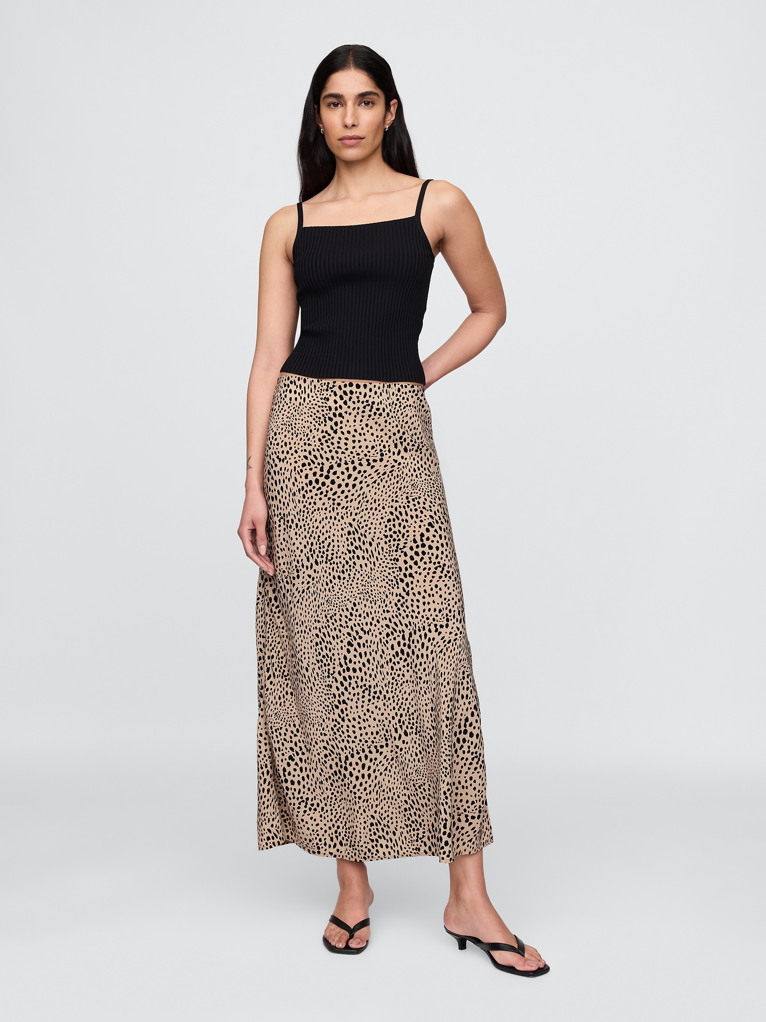 Женские юбки Gap Crepe Maxi Slip Skirt