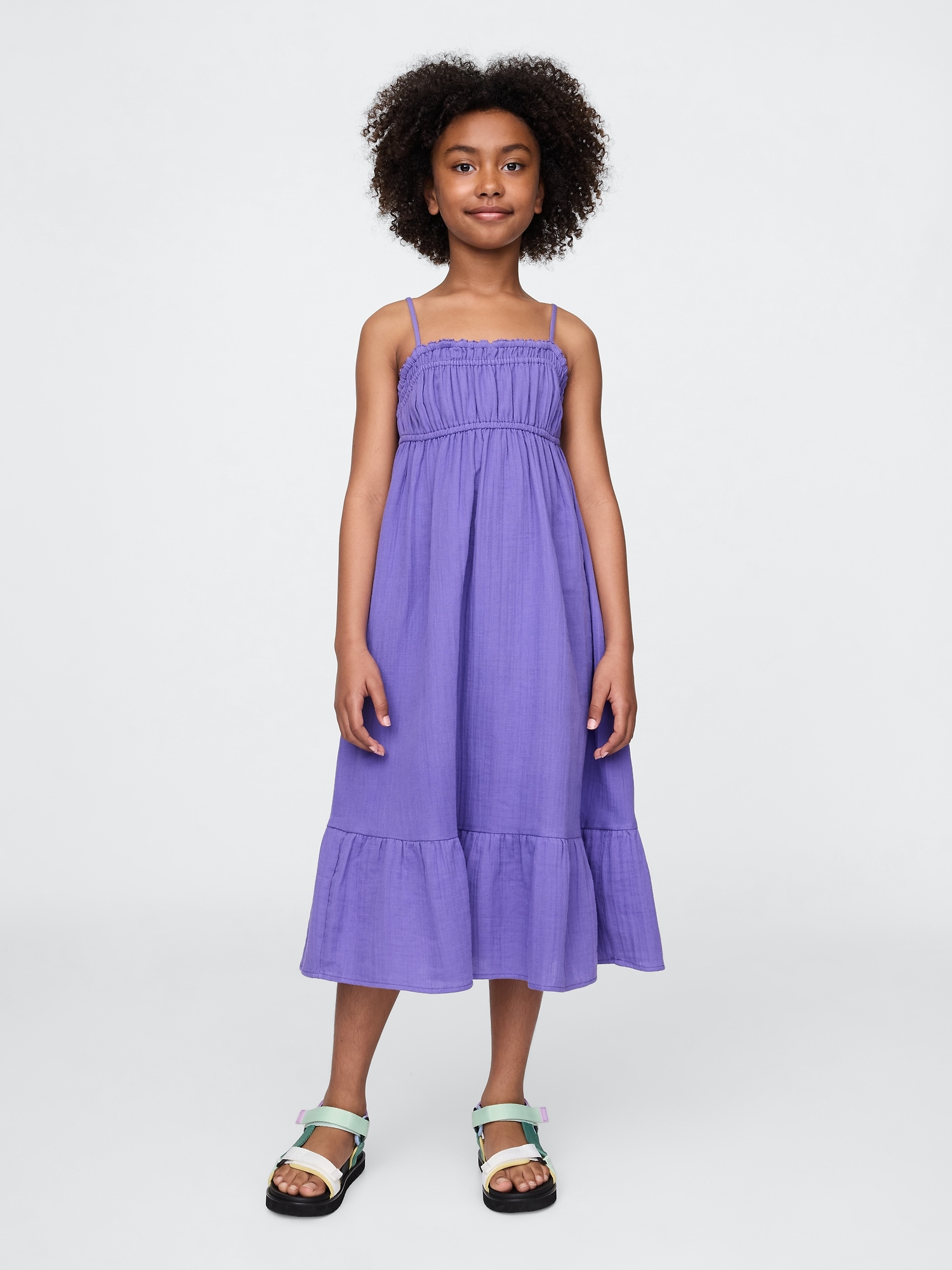 Kids Crinkle Gauze Midi Dress