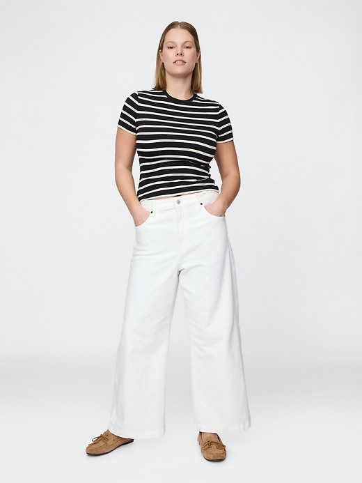 Image number 6 showing, Curvy High Rise Stride Wide-Leg Ankle Jeans