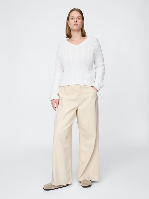Image number 5 showing, Curvy Mid Rise UltraSoft Baggy Jeans