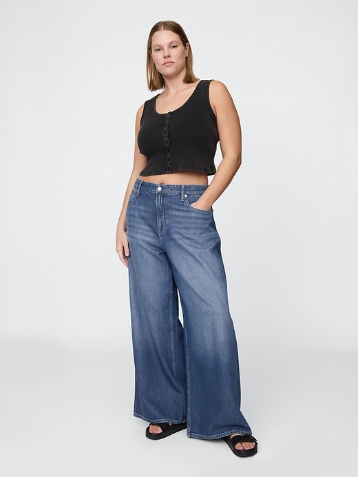 Image number 5 showing, Curvy Mid Rise UltraSoft Baggy Jeans