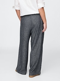 365 High Rise Linen-Blend Trousers